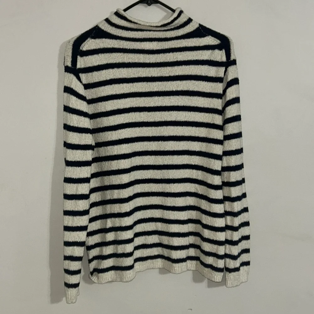 J.Crew striped nautical mock neck sweater medium